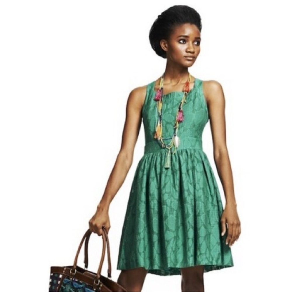Duro olowu green patterned sleeveless dress size 4